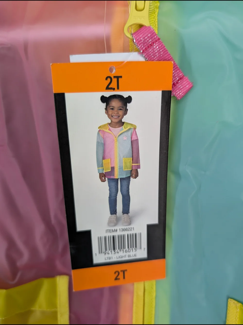 Children's Buffalo Rain Jacket - Pastel Multi-Color Hooded Windbreaker